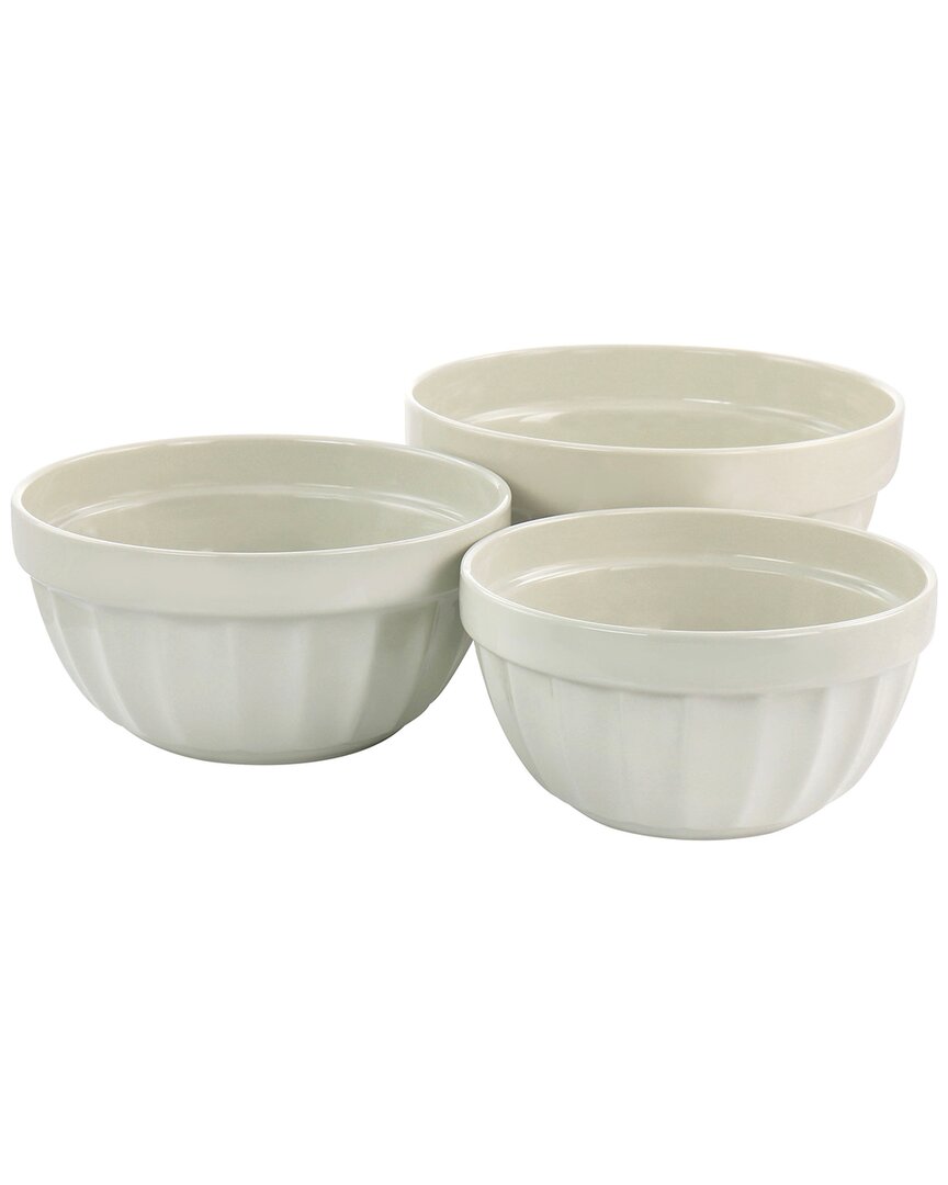 Martha Stewart 3pc Stoneware Bowl Set In Beige
