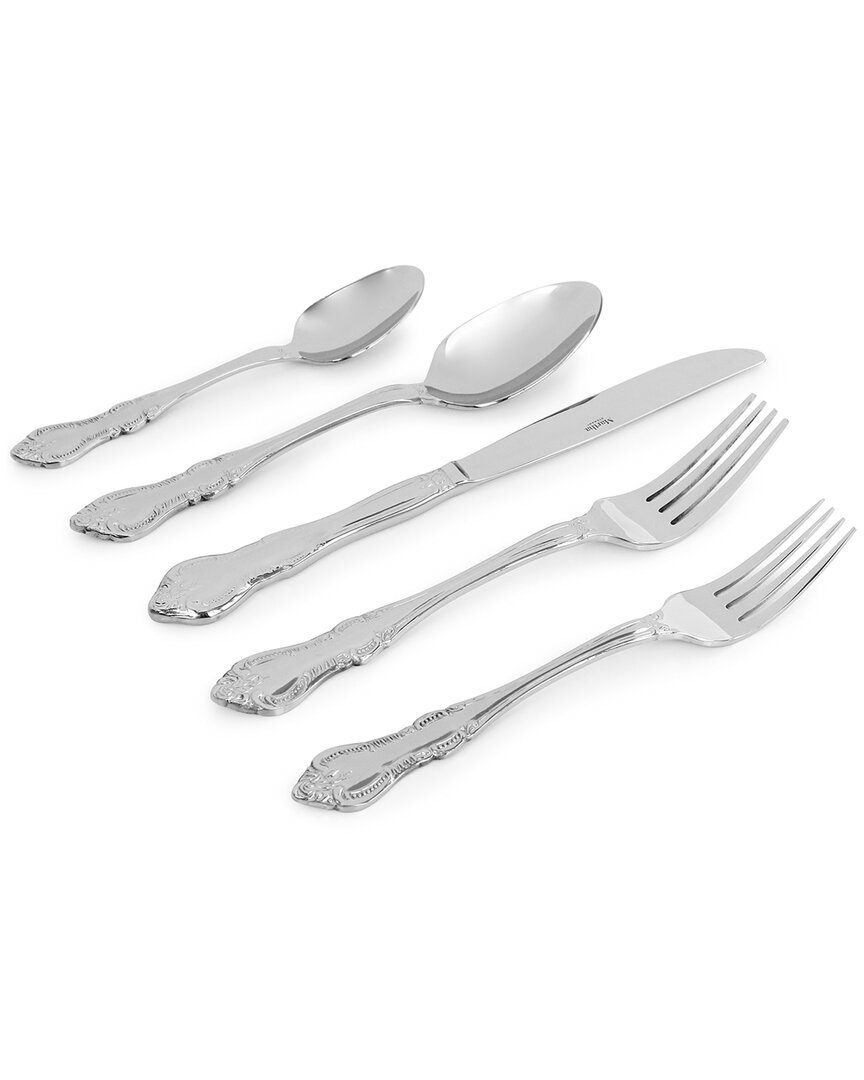 Shop Martha Stewart Acadia 20pc Stainless Steel Flatware Set In Silver