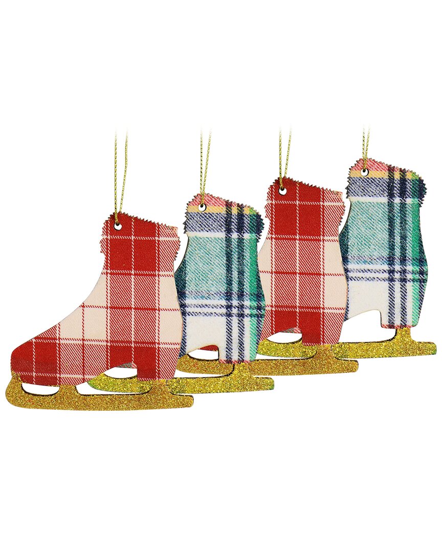 Martha Stewart Holiday 4pc Ice Skate Ornament Set In Multicolor