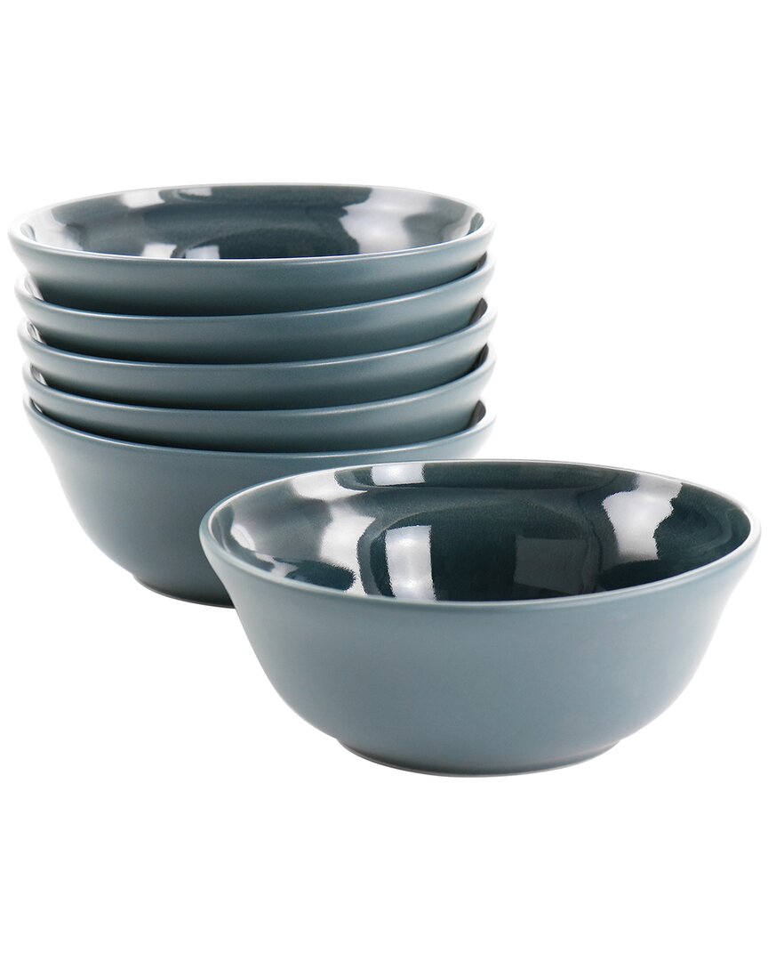 Martha Stewart Portillo 6pc Stoneware Bowl Set In Blue