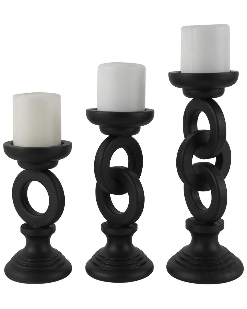 Peyton Lane Set Of 3 Chain Link Decorative Candle Holders