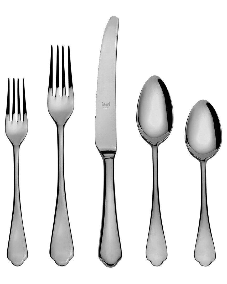 Mepra Dolce Vita Mirror Oro Nero 5pc Place Setting With $18 Credit In Black