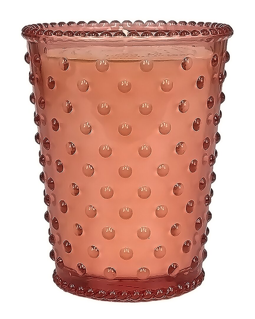 Shop Simpatico Watermelon Basil Hobnail Glass Candle In Pink