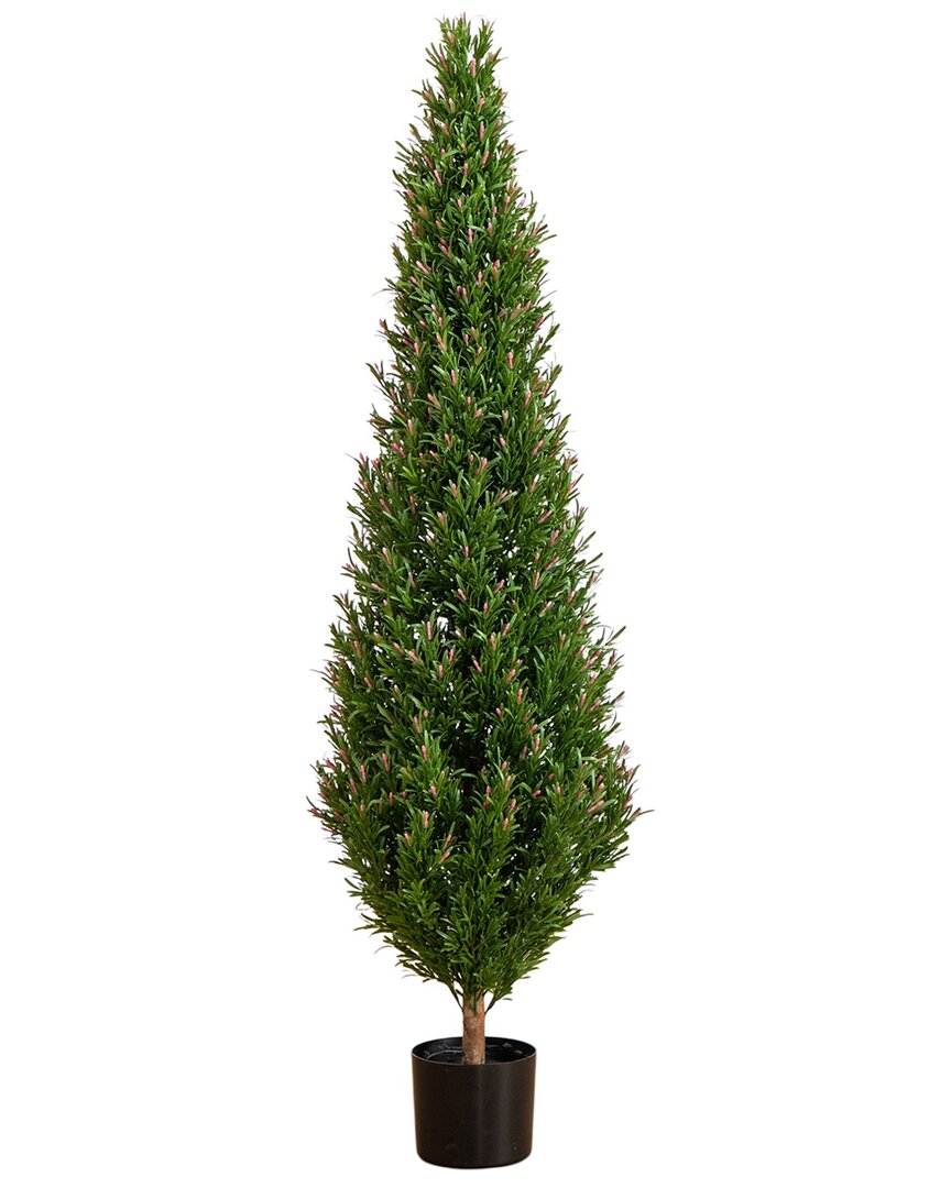 NEARLY NATURAL NEARLY NATURAL 5FT INDOOR/OUTDOOR UV-RESISTANT ARTIFICIAL ROSEMARY CONE TOPIARY TREE 
