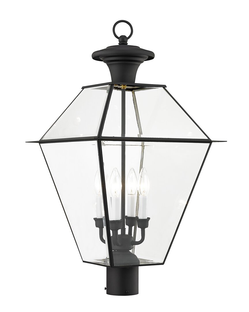 Livex Lighting 4-light Black Outdoor Post Top Lantern