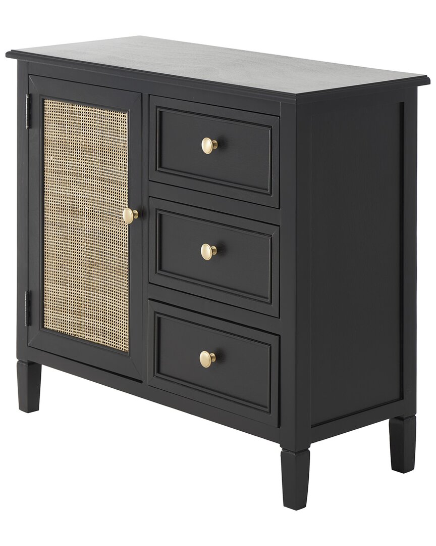 Peyton Lane Handmade Wooden & Rattan 3-drawer Cabinet