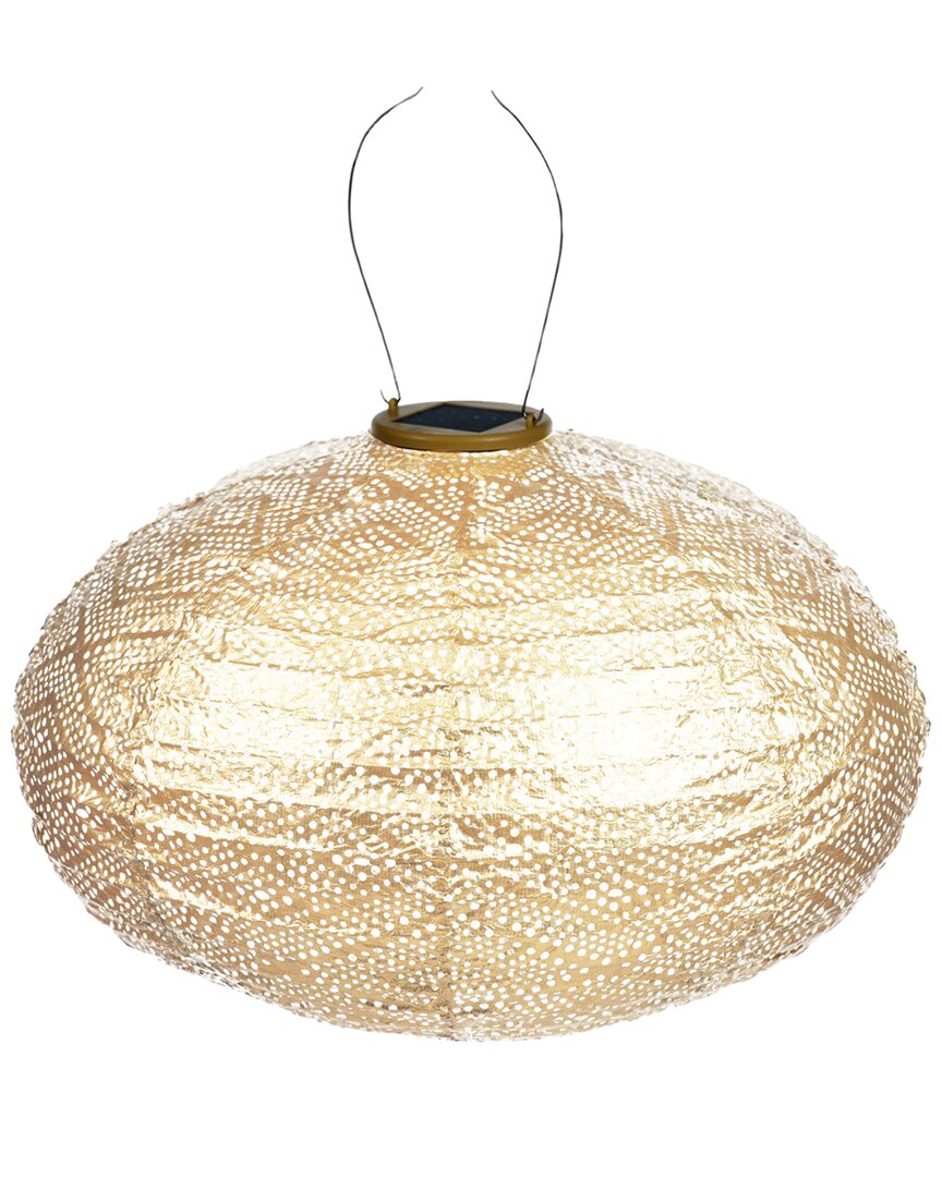 Esschert Design Usa Oval Ikat Lantern In Gold