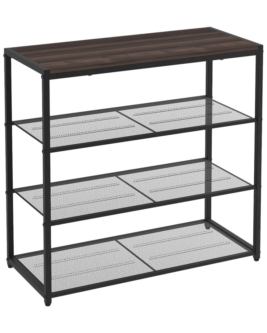 Closetmaid 4-tier Mixed Material Shoe Rack In Black