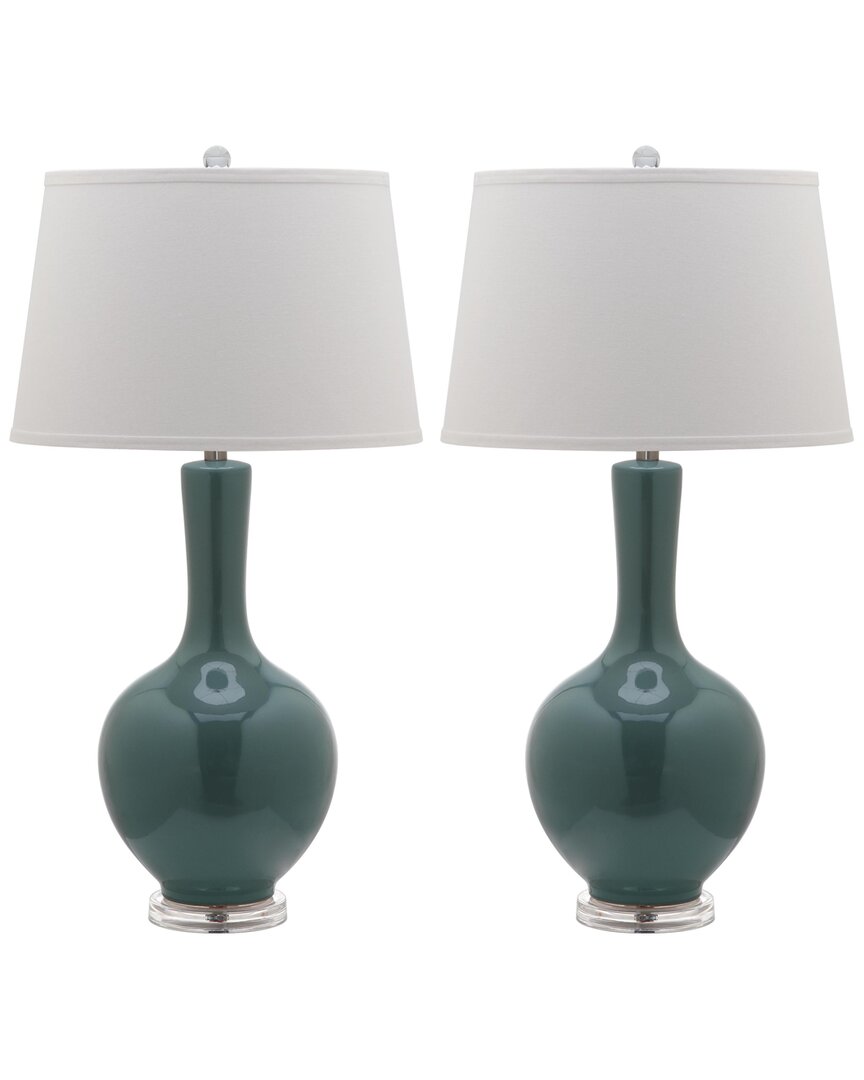Safavieh Set Of 2 Blanche Gourd Ceramic Table Lamps