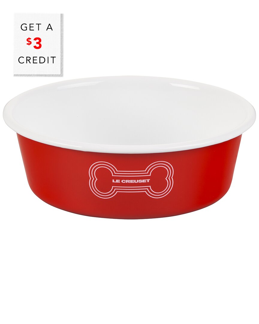 Le Creuset Large Dog Bowl With $3 Credit In Red