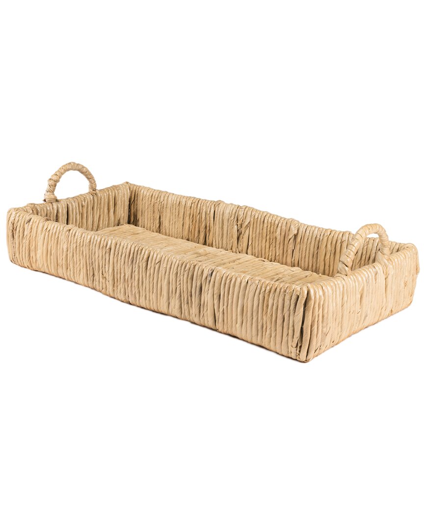 Happimess Anika 22.5in Traditional Southwestern Hand-woven Abaca Tray With Handles