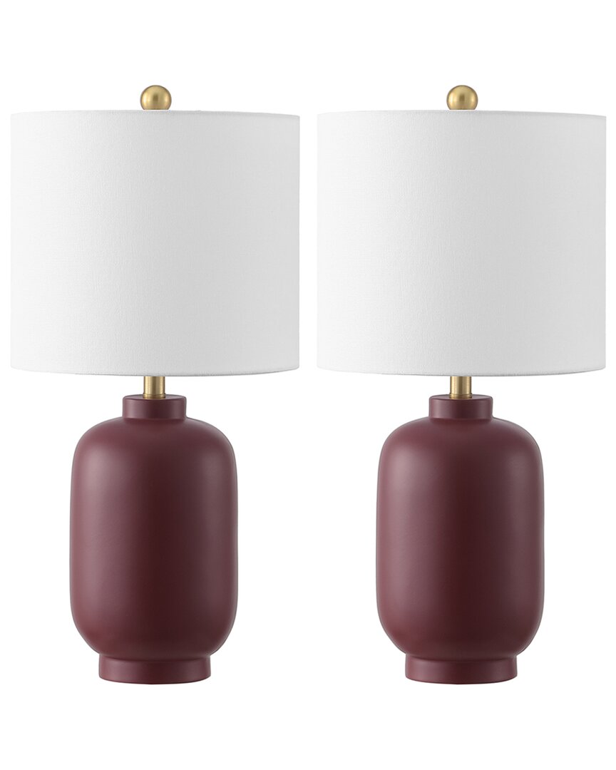 Safavieh Madsen 20in Table Lamp In Burgundy