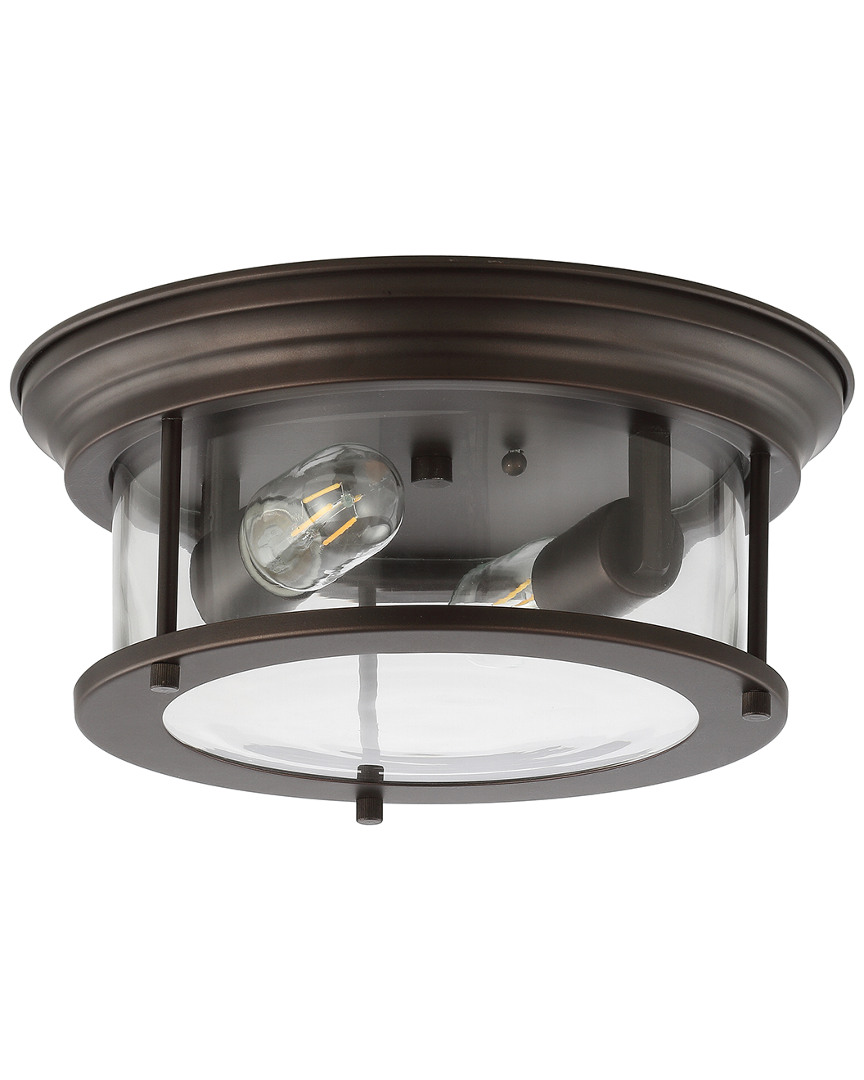 Shop Jonathan Y Lauren 13.25in Metal Glass Led Flush Mount