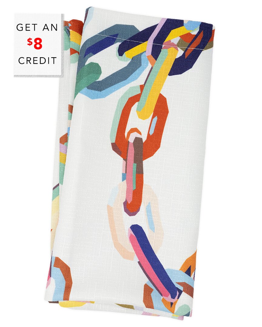 Elizabeth Sutton Home Large Chain Link Faux Linen Napkin With $8 Credit