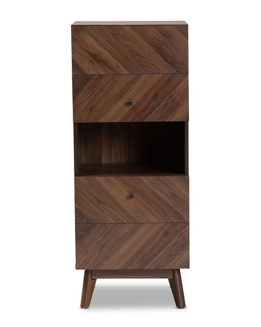 Design Studios Hartman Mid-century Modern Walnut Brown Finished Wood Storage Cabinet