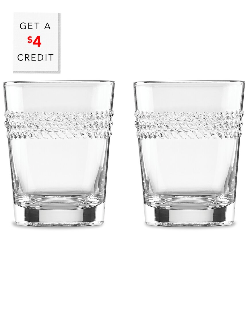Shop Kate Spade New York Wickford 2pc Double Old Fashioned Glass Set With $4 Credit In Clear