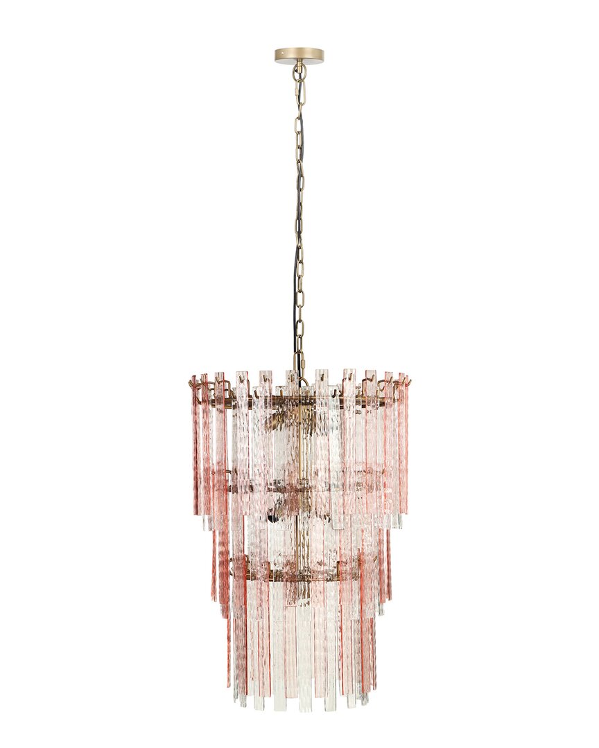 Tov Furniture Hampshire Pink Acrylic 3-tier Chandelier