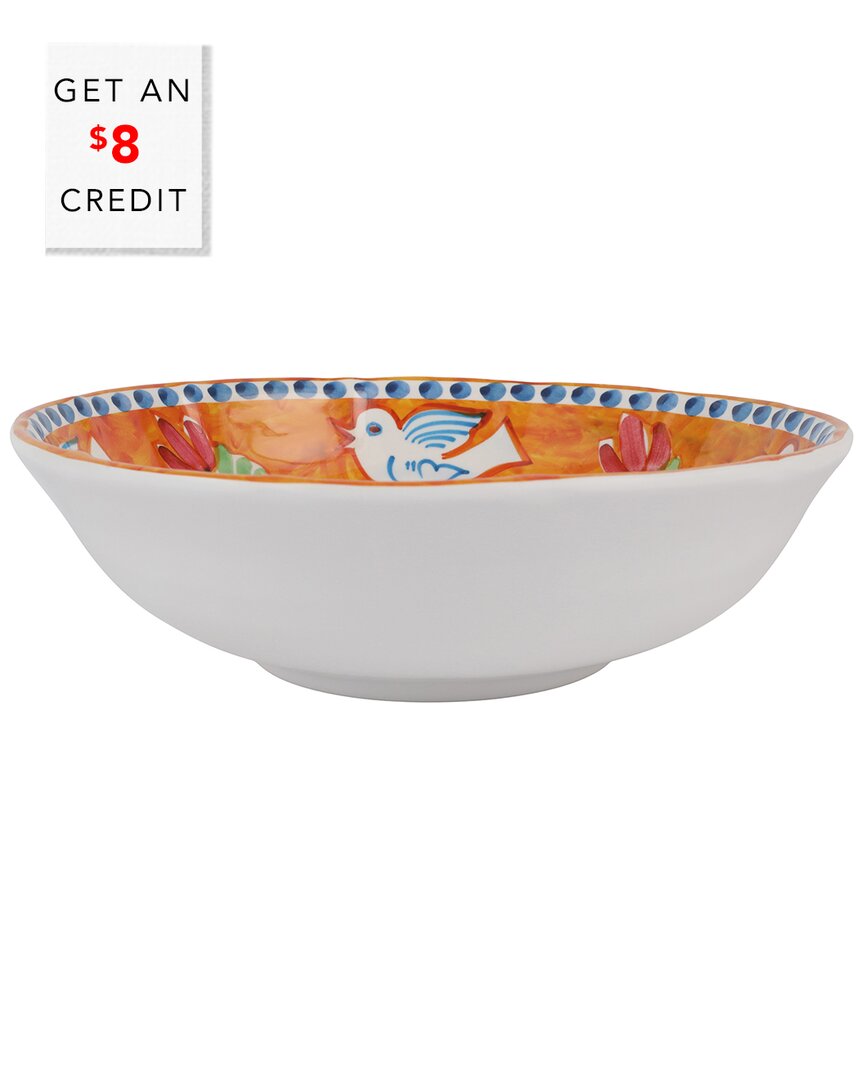 Shop Vietri Melamine Campagna Uccello Large Serving Bowl With $8 Credit In Multicolor