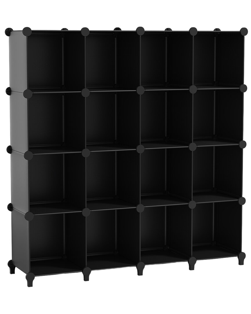 Sorbus Set Of 16 Cube Storage Organizers In Black