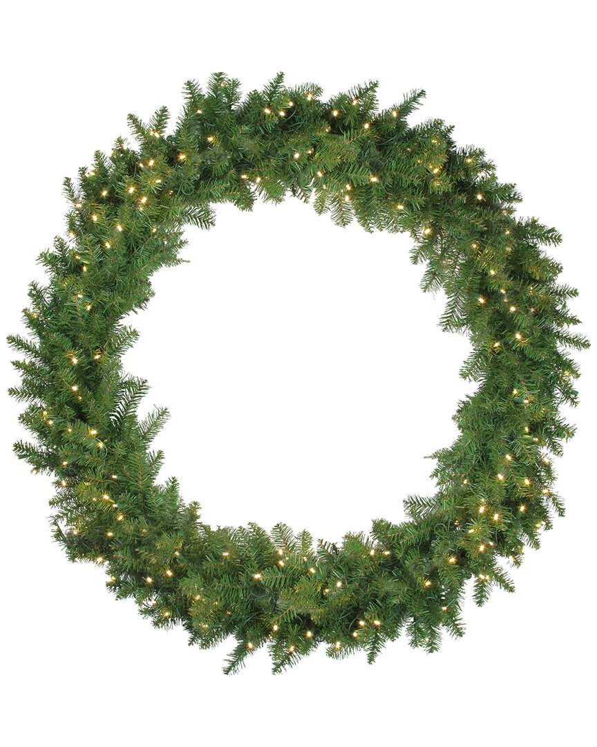 Northern Lights Northlight Pre-lit Northern Pine Led Artificial Christmas Wreath - 48-in Warm  White Lights In Green