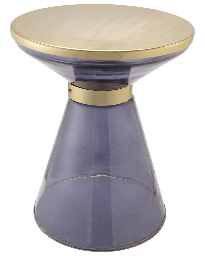 Tov Furniture Coral Glass Side Table In Blue