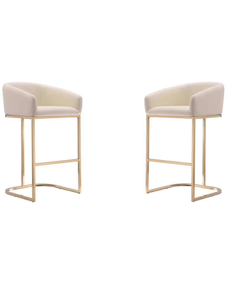 Manhattan Comfort Set Of 2 Louvre Bar Stools