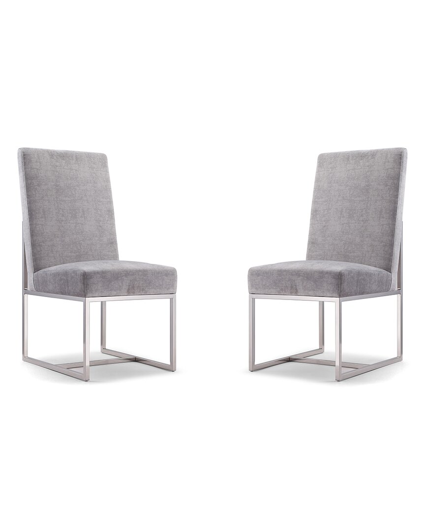 Manhattan Comfort Set Of 2 Element Dining Chairs In Gray