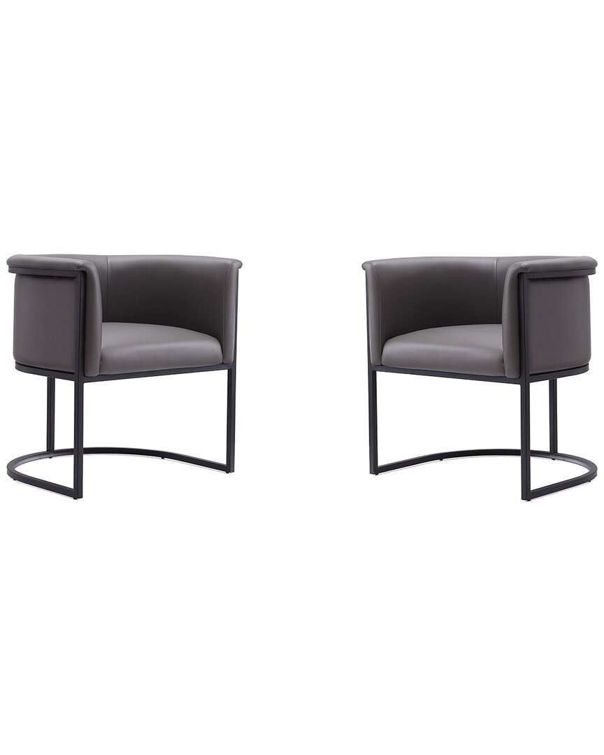 Manhattan Comfort Set Of 2 Bali Dining Chairs In Gray