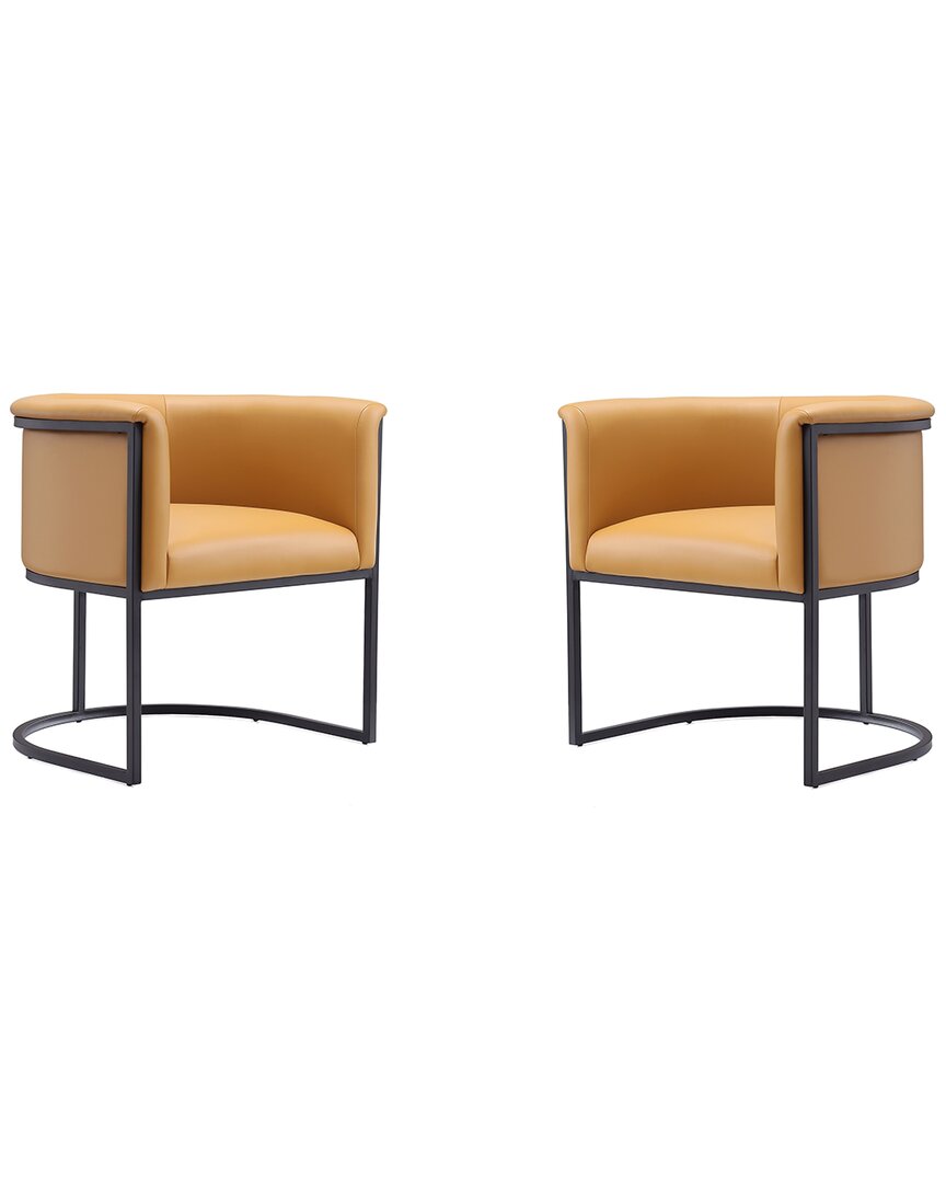 Manhattan Comfort Set Of 2 Bali Dining Chairs In Orange