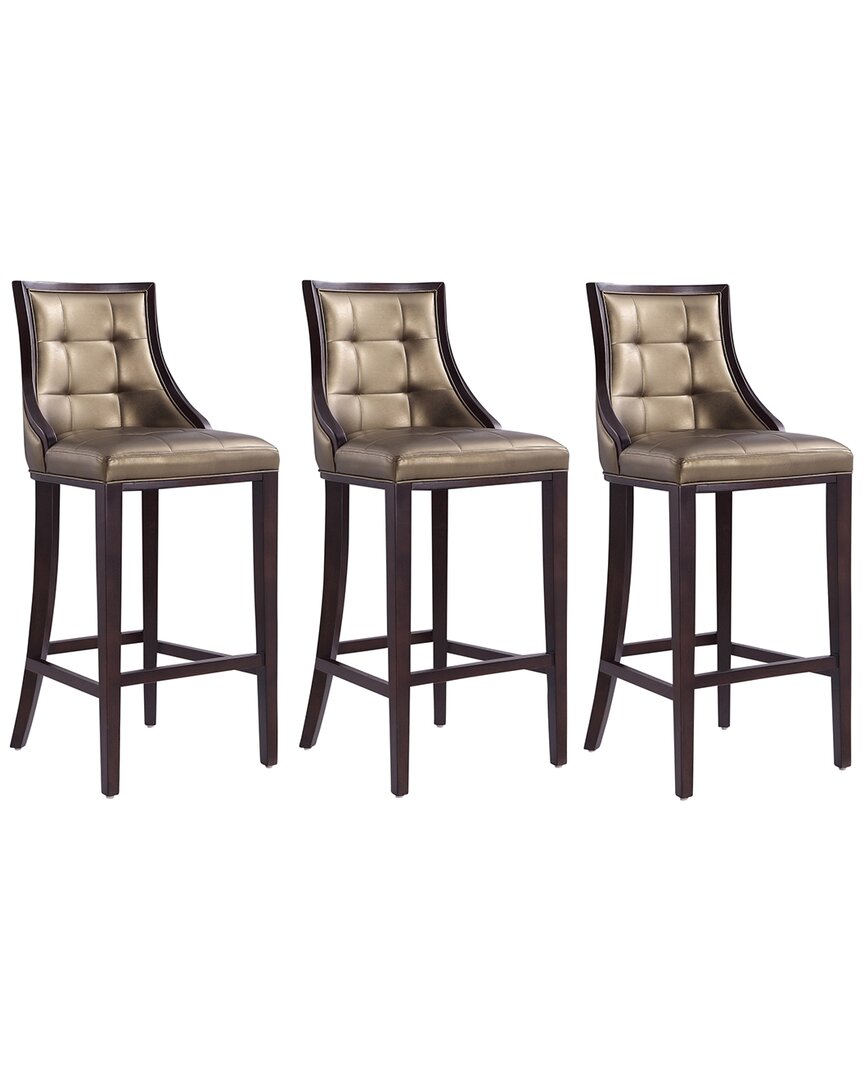 Manhattan Comfort Set Of 3 Fifth Avenue Bar Stools