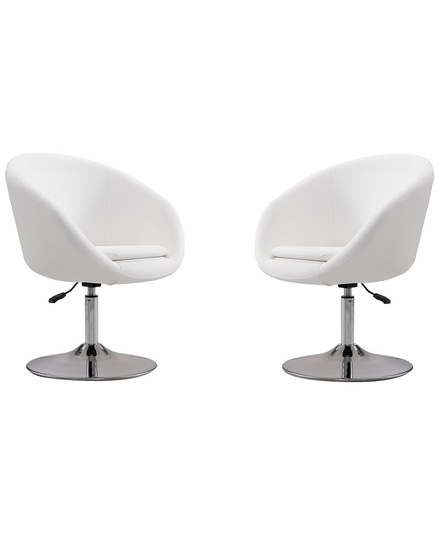 Manhattan Comfort Hopper Accent Chair In White