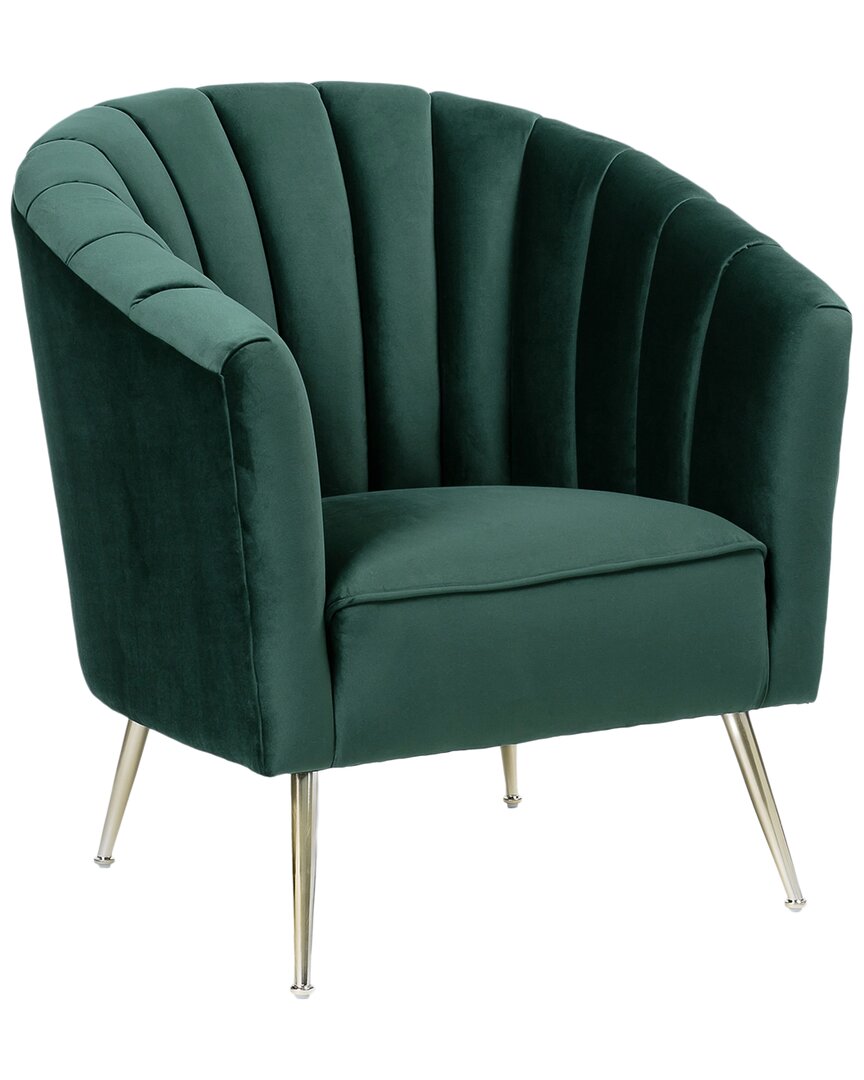 Manhattan Comfort Rosemont Accent Chair In Green And Gold