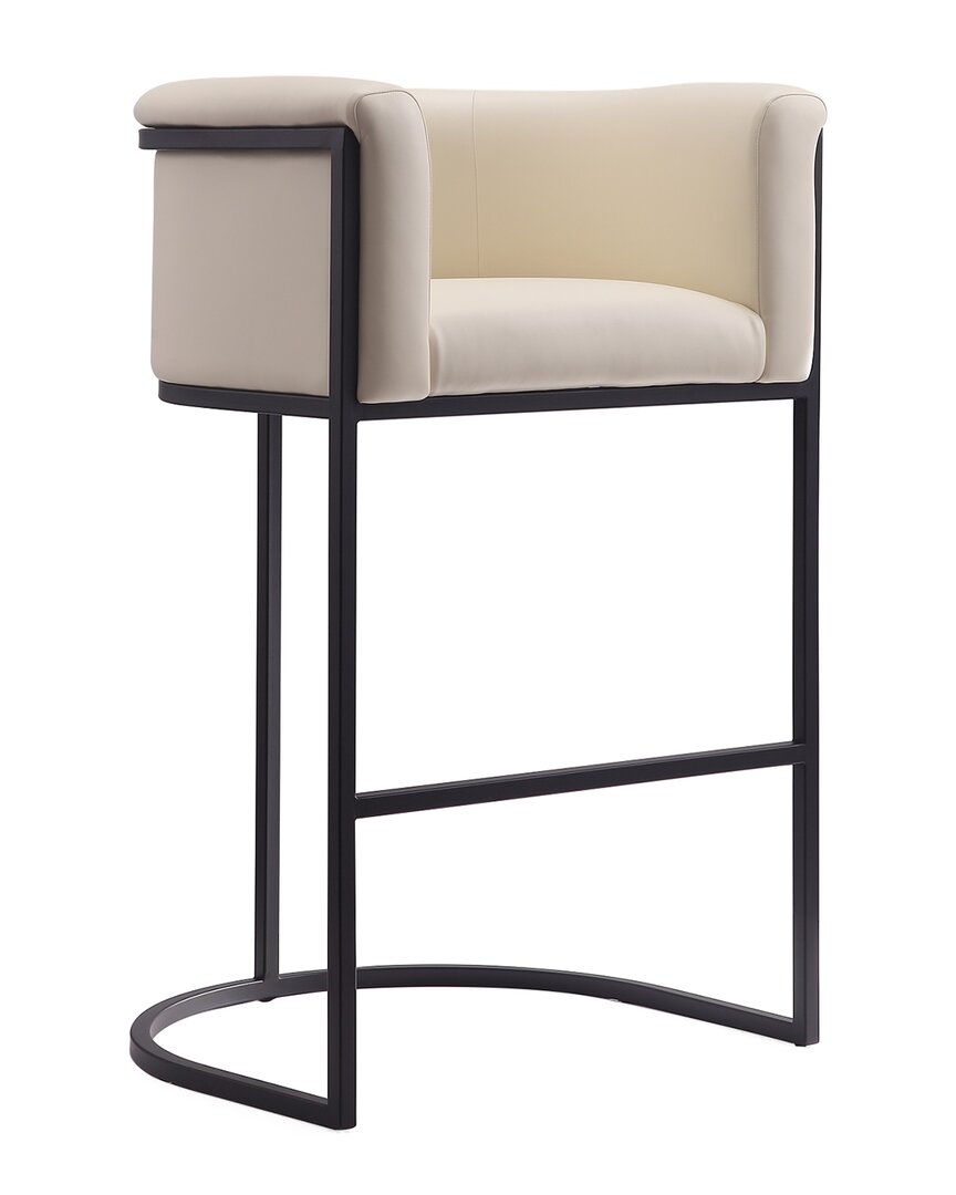 Manhattan Comfort Cosmopolitan Barstool In Cream And Black In Neutral