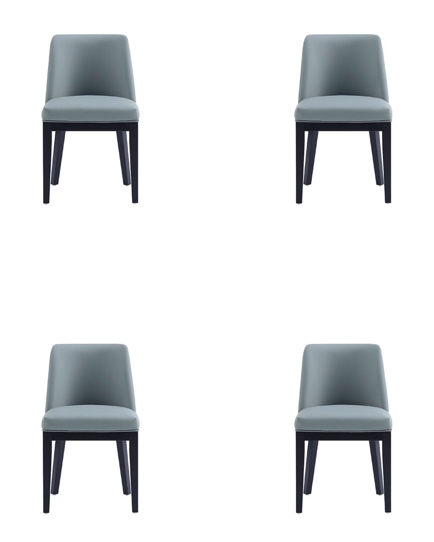 Manhattan Comfort Gansevoort Faux Leather Dining Chair In Pewter - S