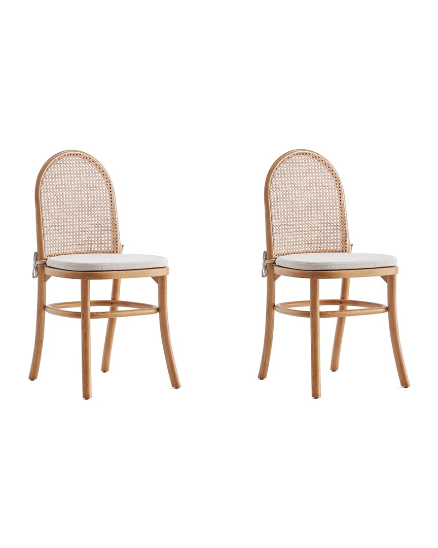 Manhattan Comfort Paragon Dining Chair 1.0 With Cream Cushions In Pink