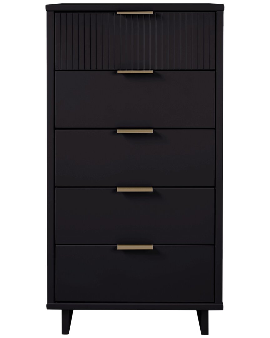 Manhattan Comfort Granville Tall 23.62 Narrow Dresser In Black