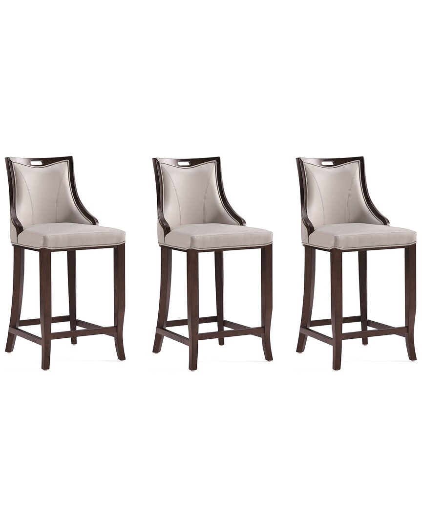 Manhattan Comfort Set Of 3 Emperor Barstools