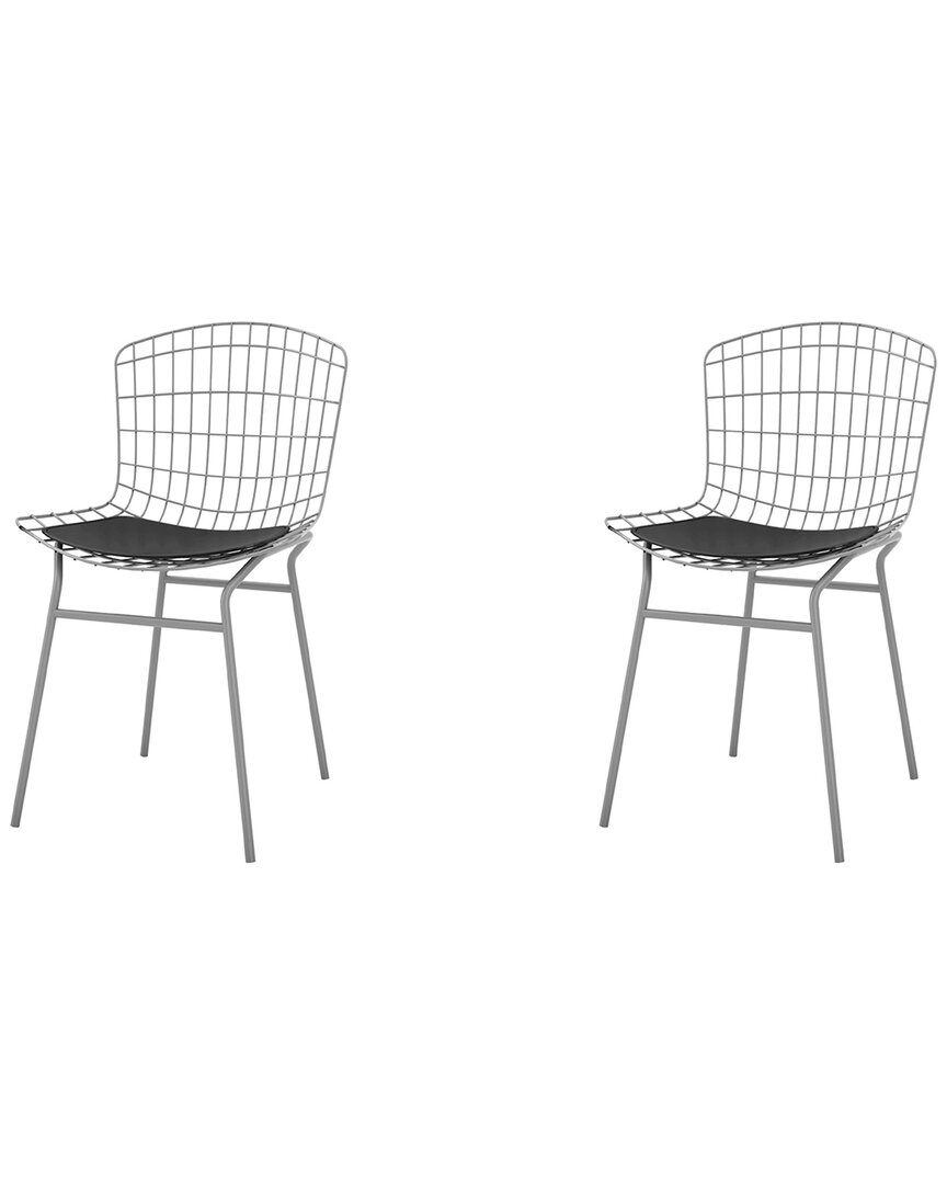 Manhattan Comfort Set Of 2 Madeline Chairs In Metallic