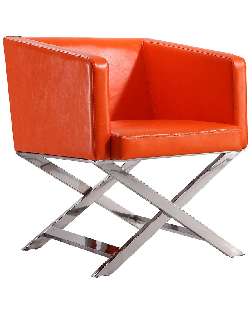 Manhattan Comfort Hollywood Lounge Accent Chair In Orange And Polish
