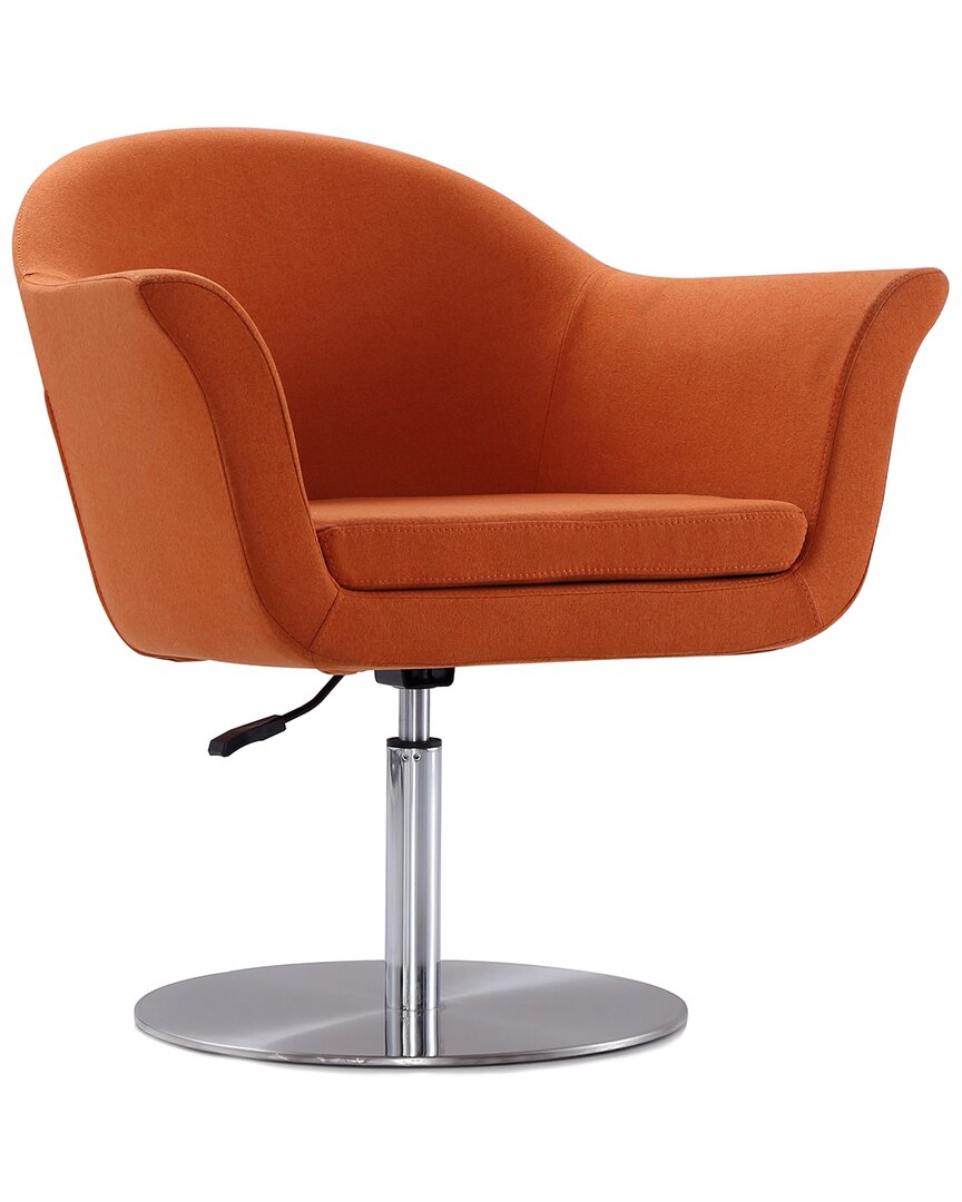 Manhattan Comfort Set Of 2 Voyager Swivel Adjustable Accent Chairs In Orange