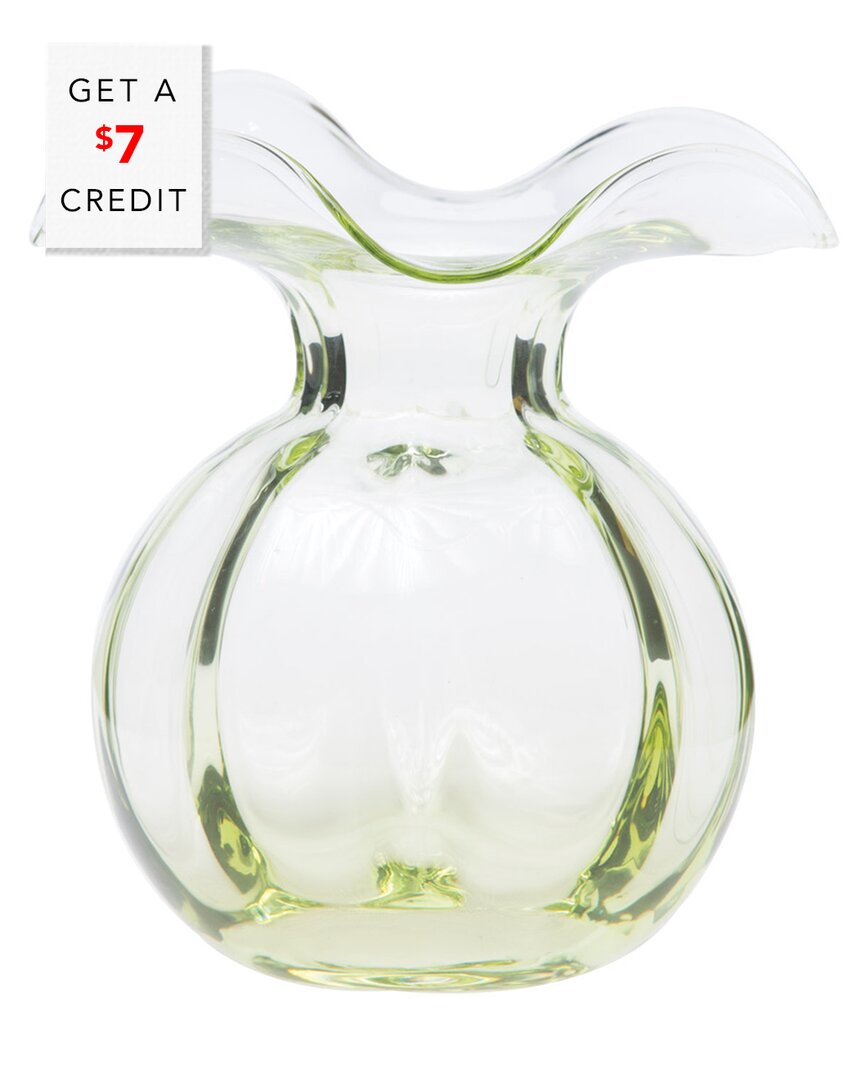 Vietri Hibiscus Glass Bud Vase, Green In Green