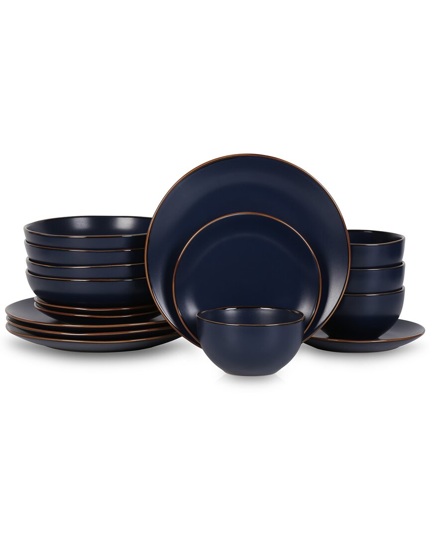 Stone Lain Brasa Blue Stoneware 16pc Dinnerware Set