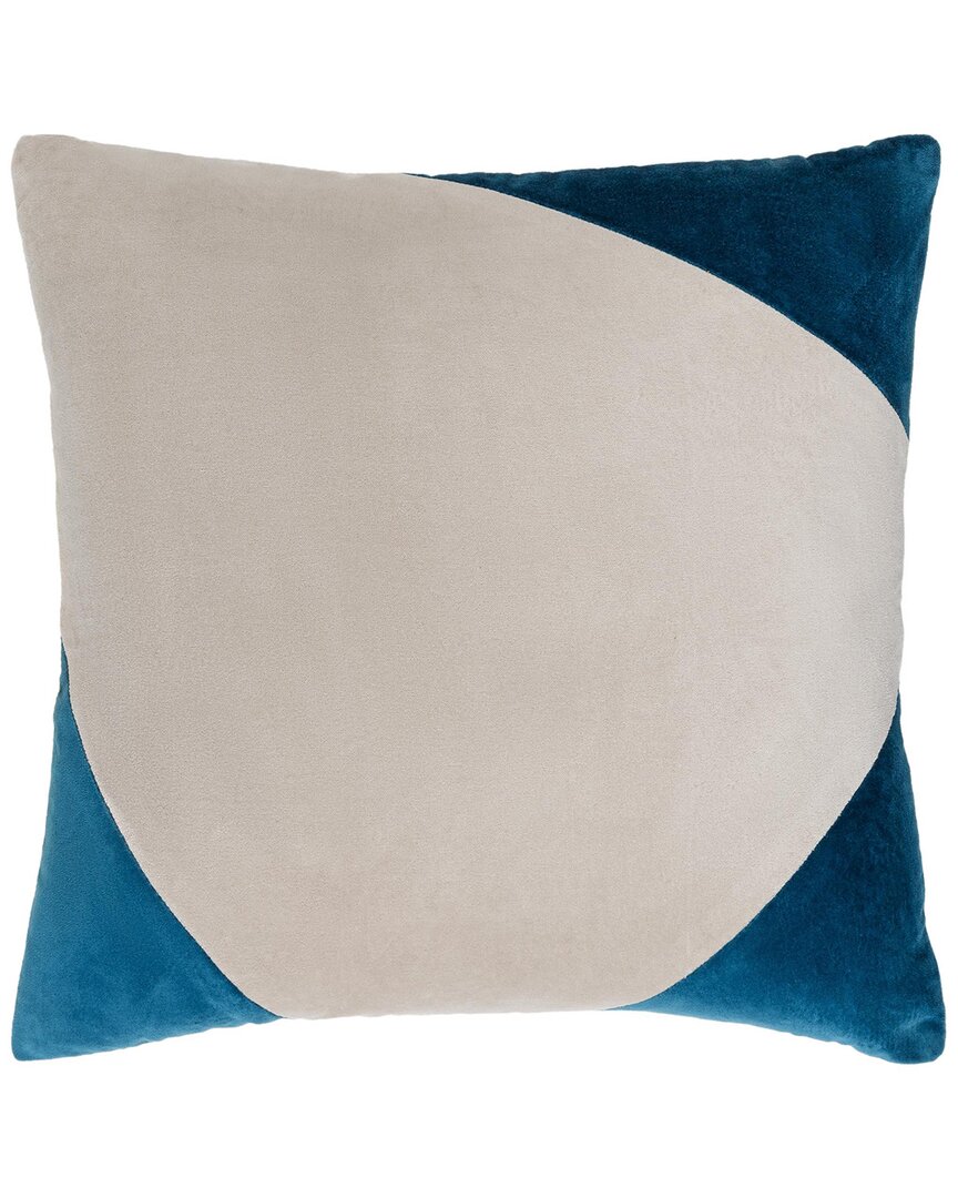 Surya Cotton Velvet Accent Pillow In Grey