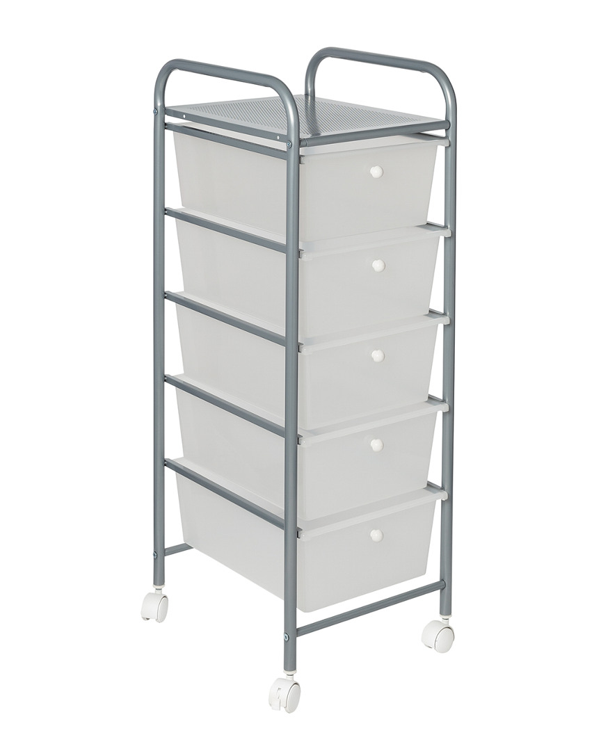 Honey-can-do 5-drawer Silver Rolling Cart