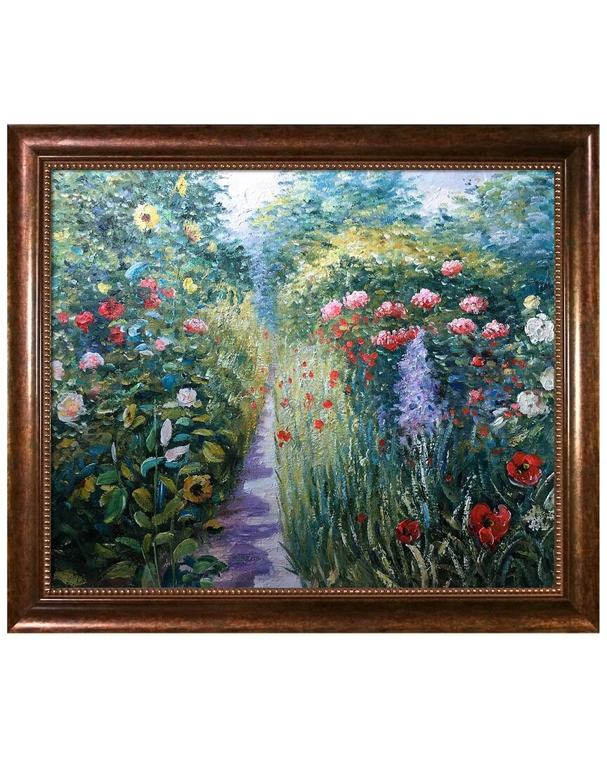 Overstock Art La Pastiche Garden At Giverny (in Monet's Garden) Framed Art Print In Multicolor