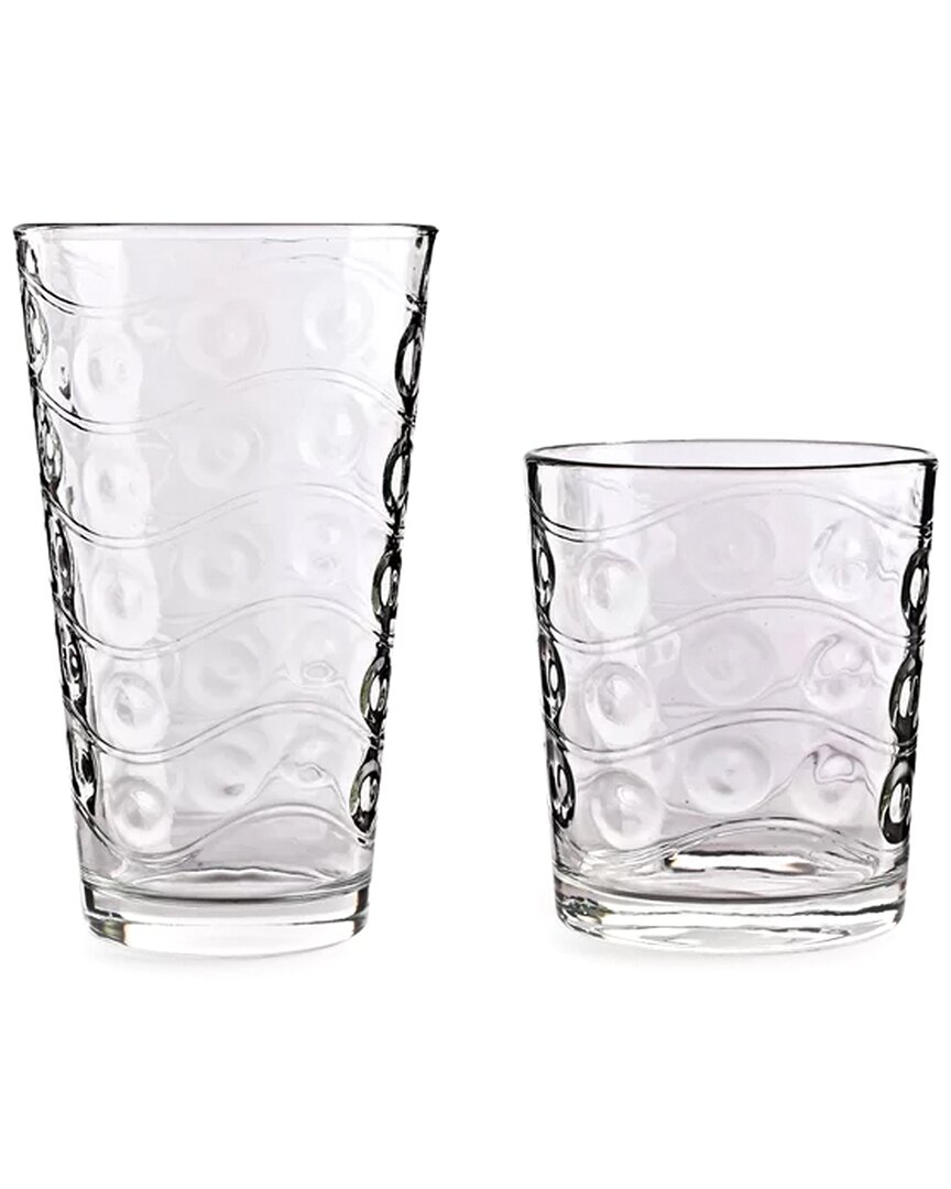 Jay Imports Double Circle 16pc Entertaining Set In White