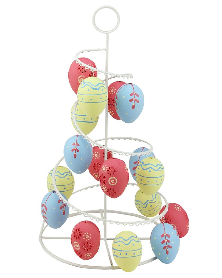Shop Northlight 14.25in Floral Cut Out Easter Egg Tree Tabletop Decor In White