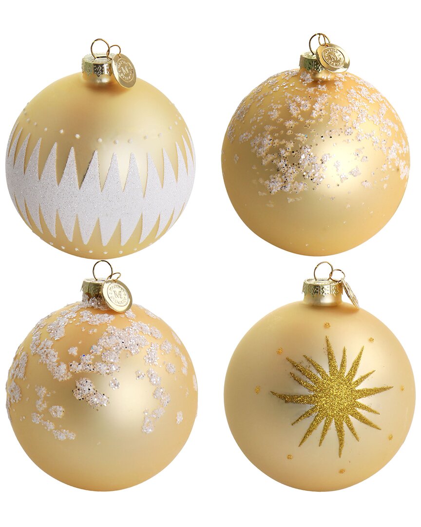 Martha Stewart Holiday 4pc Ball Ornament Set In Gold