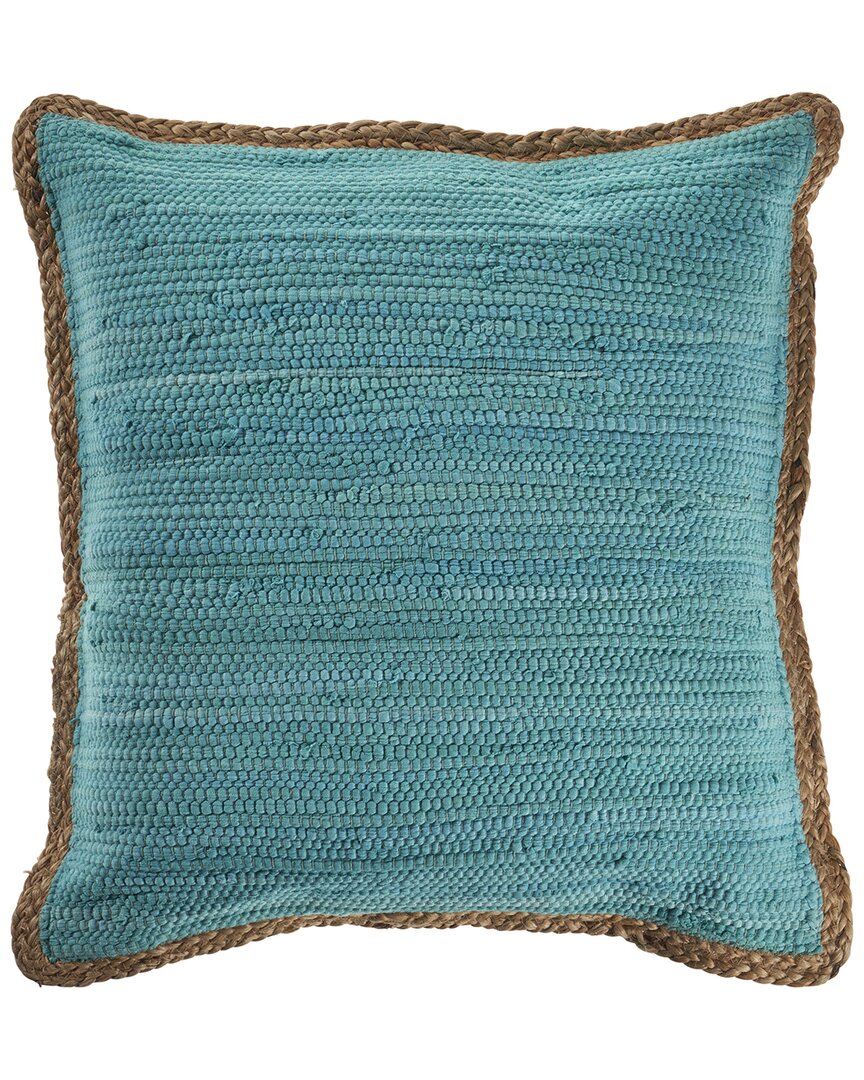 Lr Home Solid Jute Bordered Throw Pillow