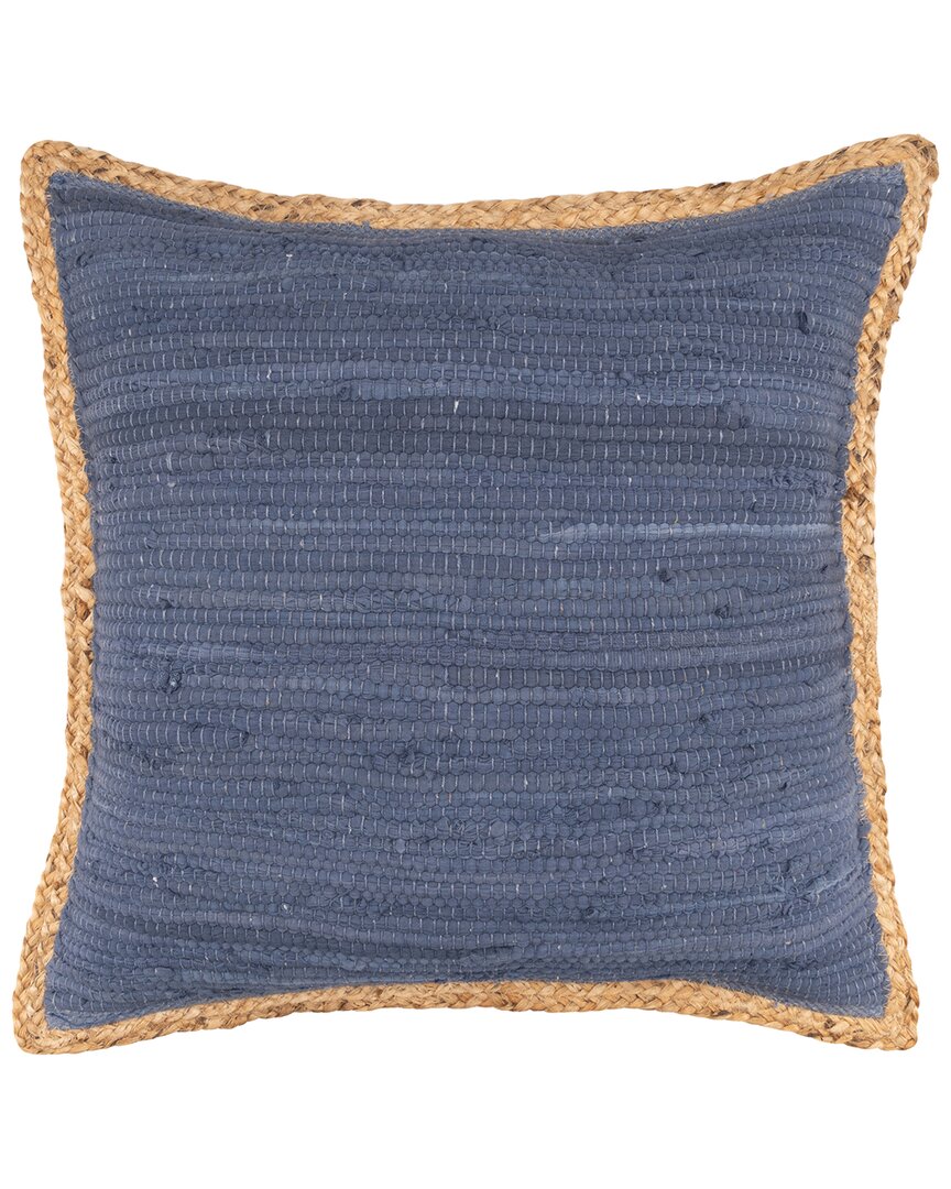 Lr Home Solid Jute Bordered Throw Pillow